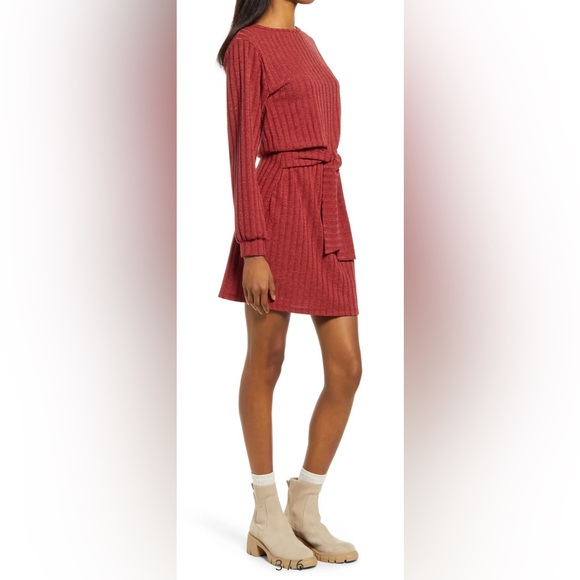 Fraiche Tie Front Long Sleeve Dress Size Medium NWT - Picture 3 of 11